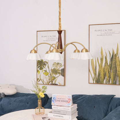 Swedish Modern Gold Chandelier - Adjustable Height, Elegant Design