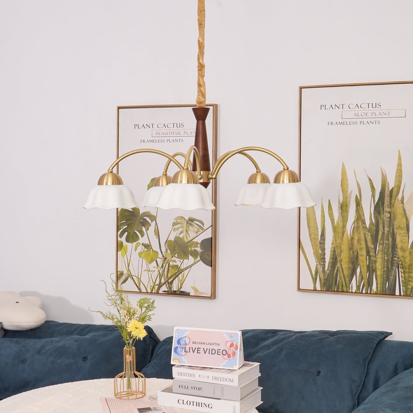 Swedish Modern Gold Chandelier - Adjustable Height, Elegant Design