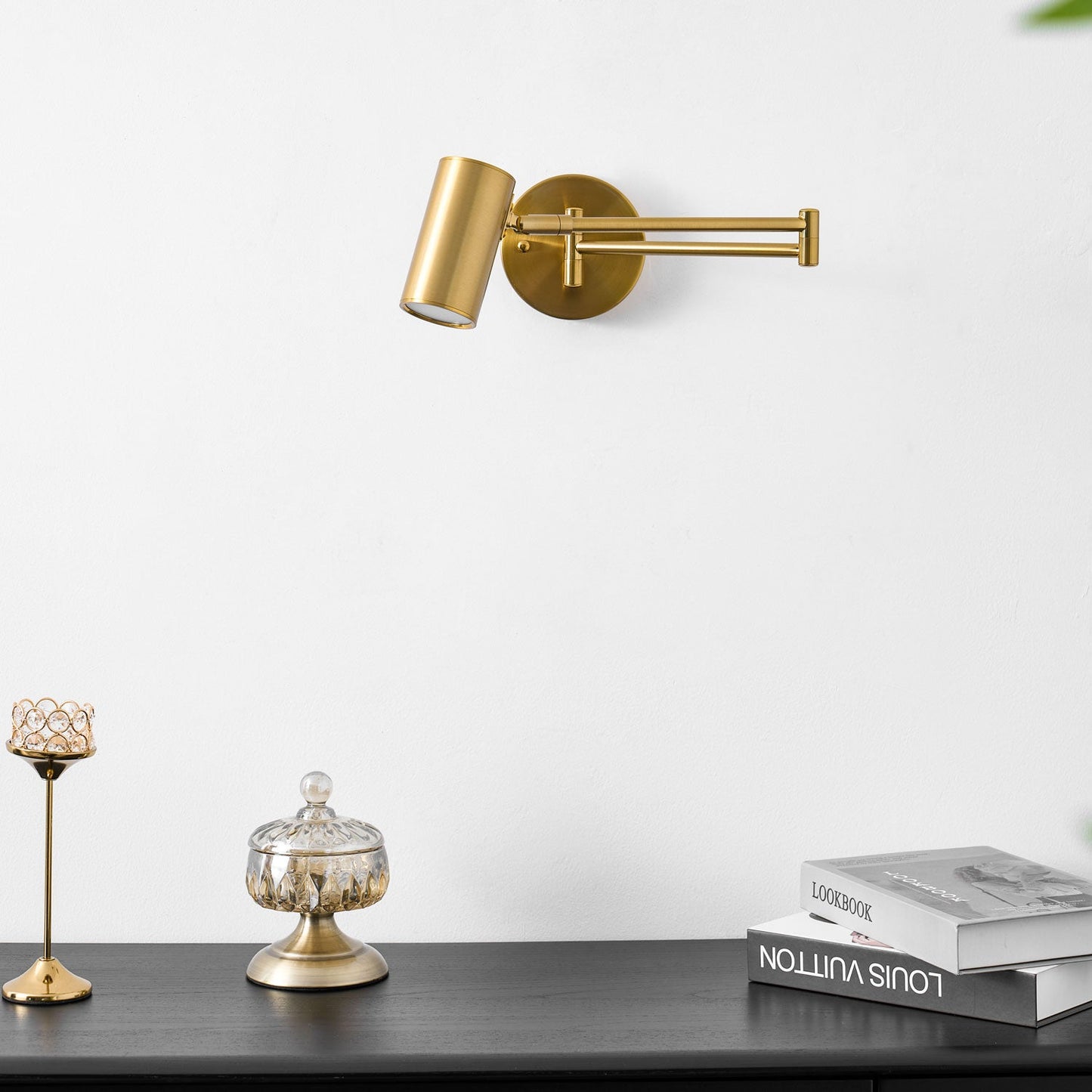 Adjustable Swing Arm Wall Sconce with LED Light and Modern Design