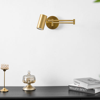 Adjustable Swing Arm Wall Sconce with LED Light and Modern Design