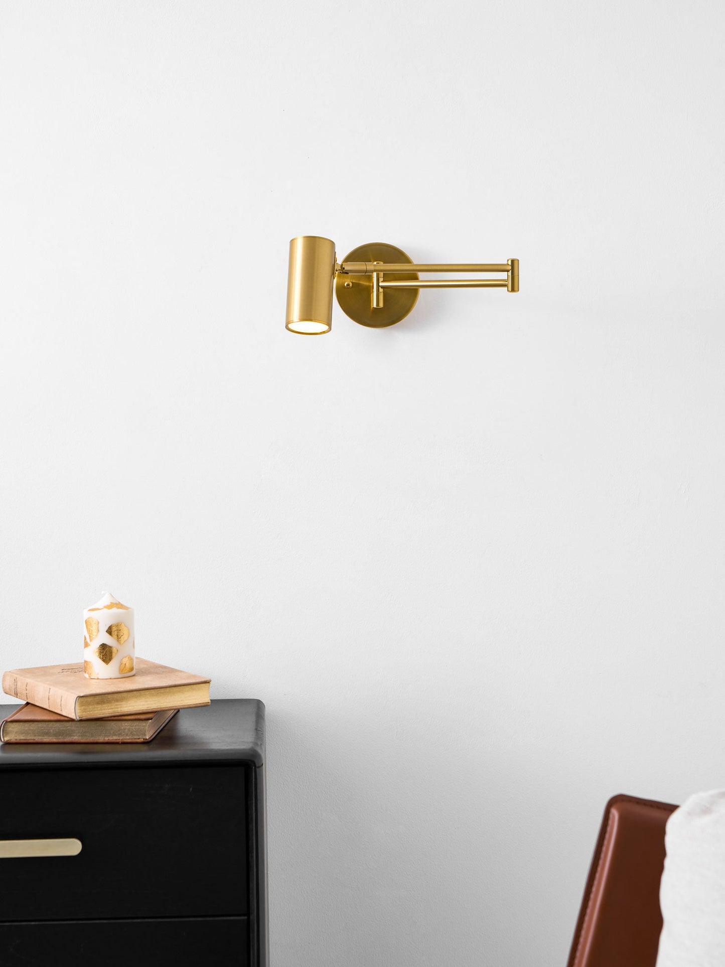 Adjustable Swing Arm Wall Sconce with LED Light and Modern Design