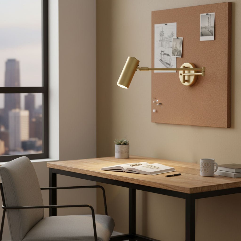 Adjustable Swing Arm Wall Sconce with LED Light and Modern Design