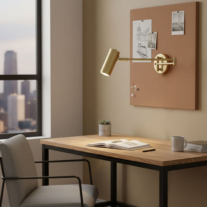Adjustable Swing Arm Wall Sconce with LED Light and Modern Design