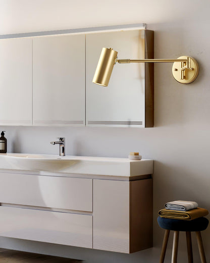 Adjustable Swing Arm Wall Sconce with LED Light and Modern Design