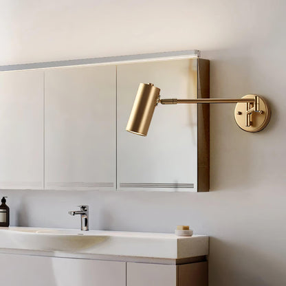 Adjustable Swing Arm Wall Sconce with LED Light and Modern Design