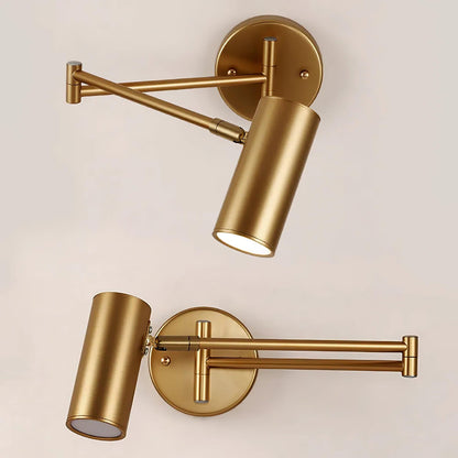 Adjustable Swing Arm Wall Sconce with LED Light and Modern Design