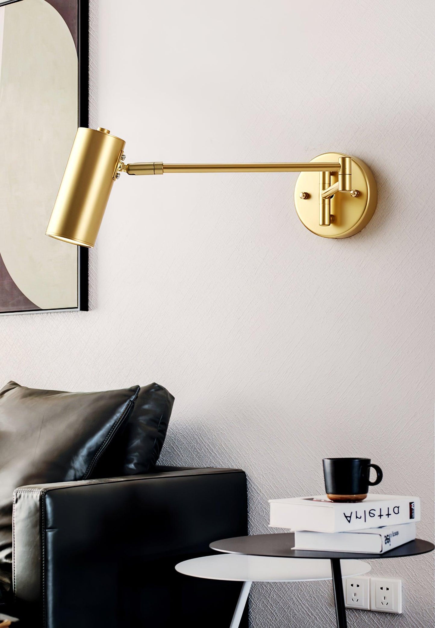 Adjustable Swing Arm Wall Sconce with LED Light and Modern Design