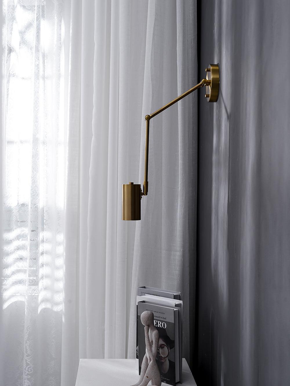 Adjustable Swing Arm Wall Sconce with LED Light and Modern Design