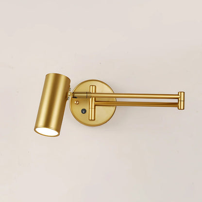 Adjustable Swing Arm Wall Sconce with LED Light and Modern Design