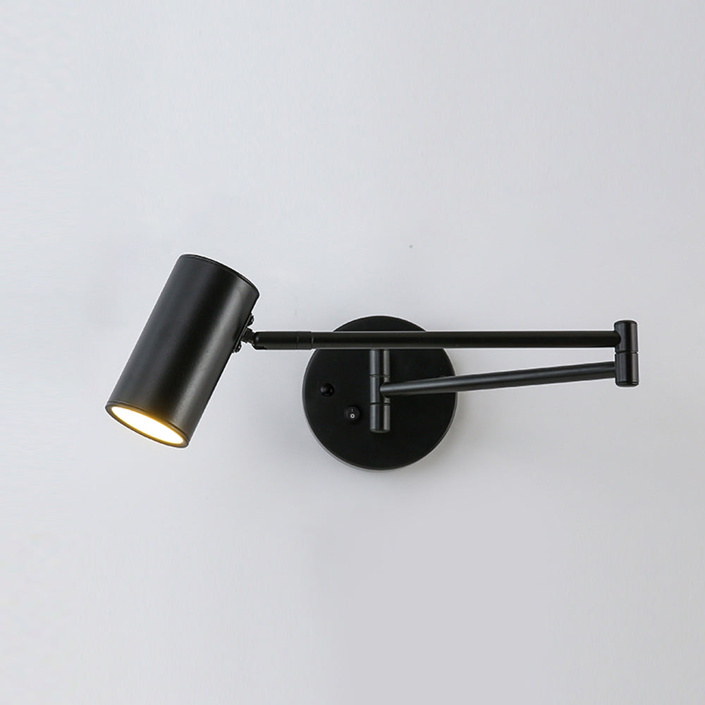 Adjustable Swing Arm Wall Sconce with LED Light and Modern Design