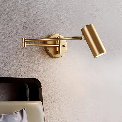 Adjustable Swing Arm Wall Sconce with LED Light and Modern Design