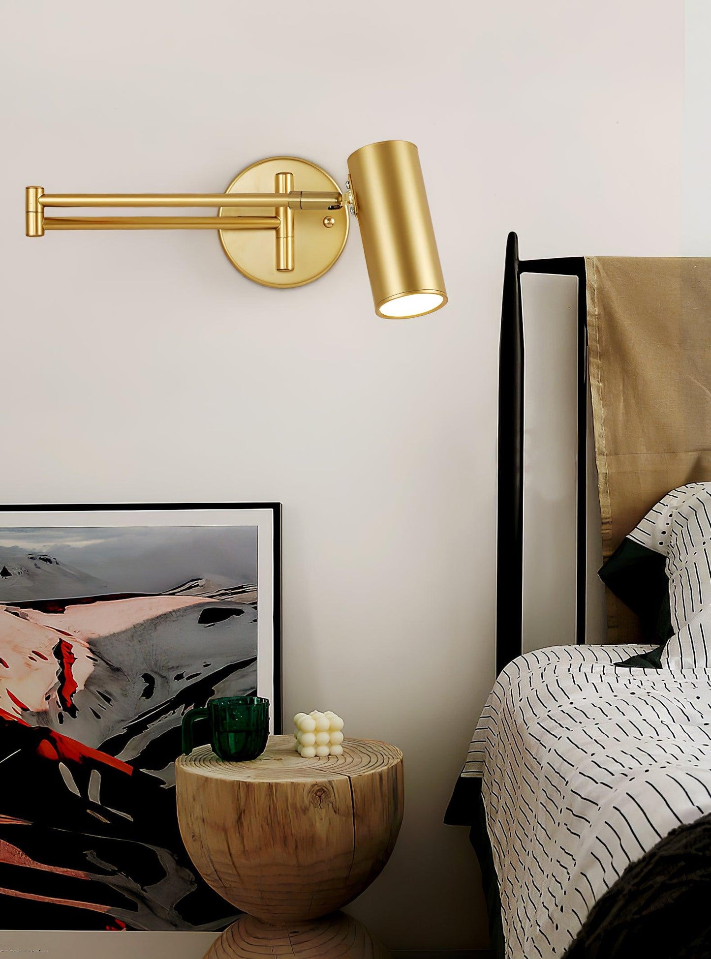 Adjustable Swing Arm Wall Sconce with LED Light and Modern Design