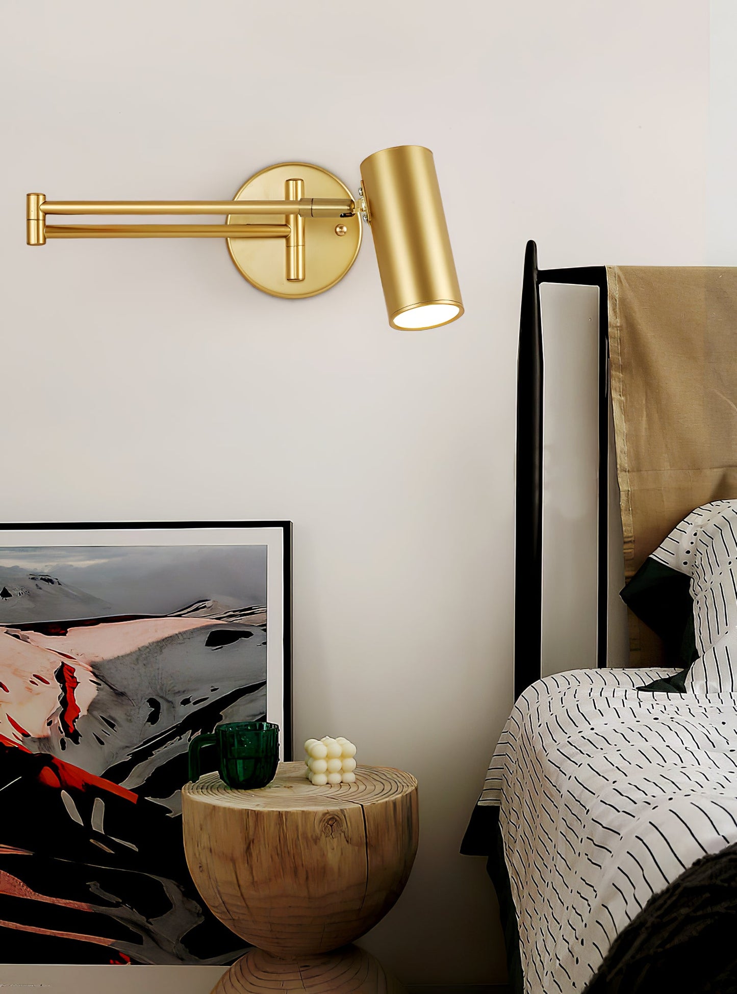 Adjustable Swing Arm Wall Sconce with LED Light and Modern Design