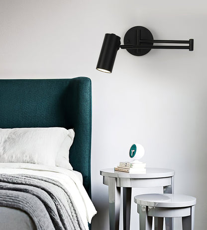 Adjustable Swing Arm Wall Sconce with LED Light and Modern Design