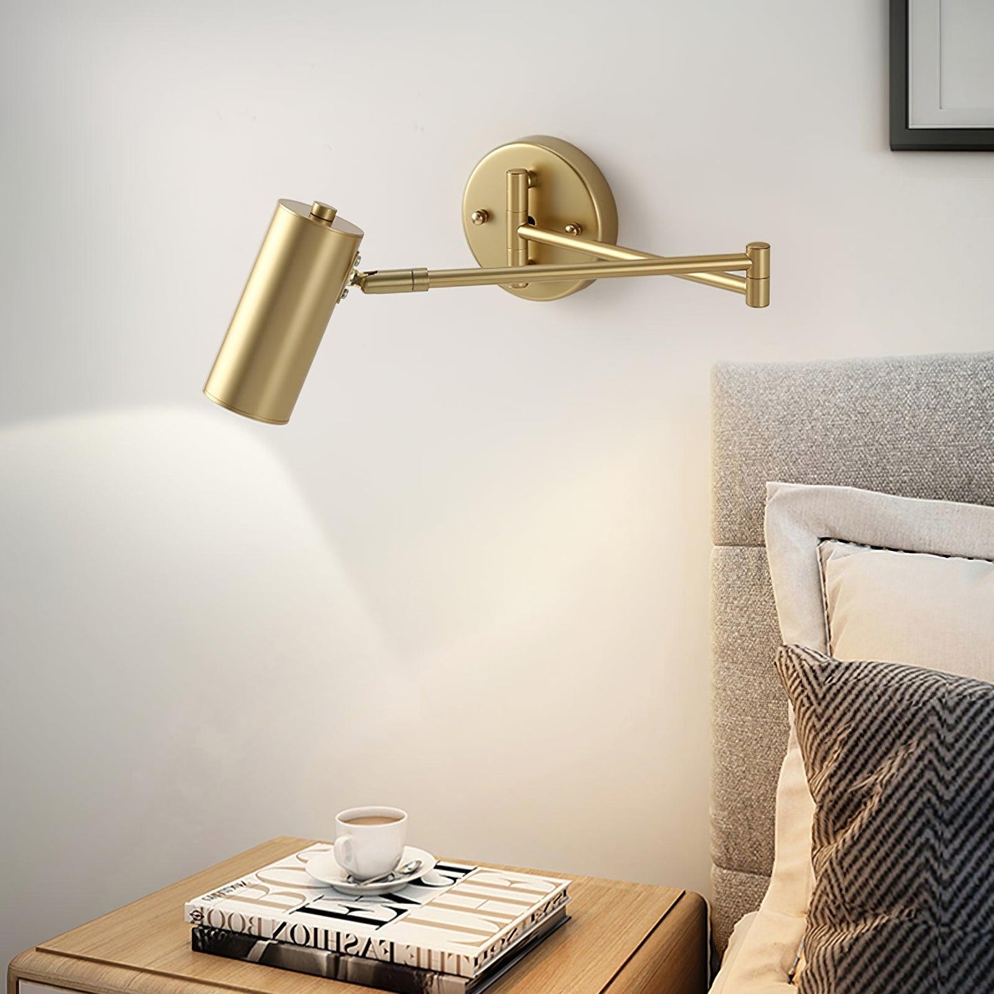 Adjustable Swing Arm Wall Sconce with LED Light and Modern Design
