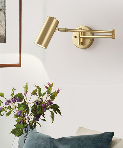 Adjustable Swing Arm Wall Sconce with LED Light and Modern Design