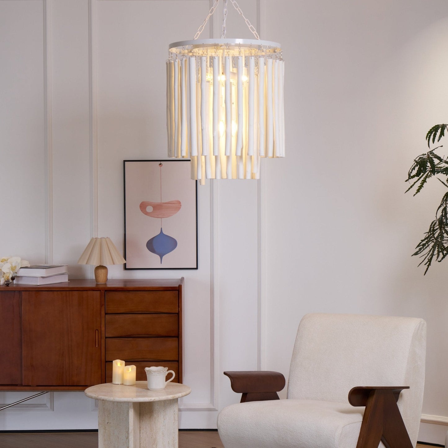 Swinton Crystal Chandelier - Elegant Lighting, Adjustable Height