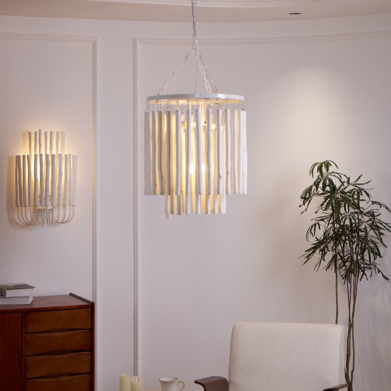 Swinton Crystal Chandelier - Elegant Lighting, Adjustable Height