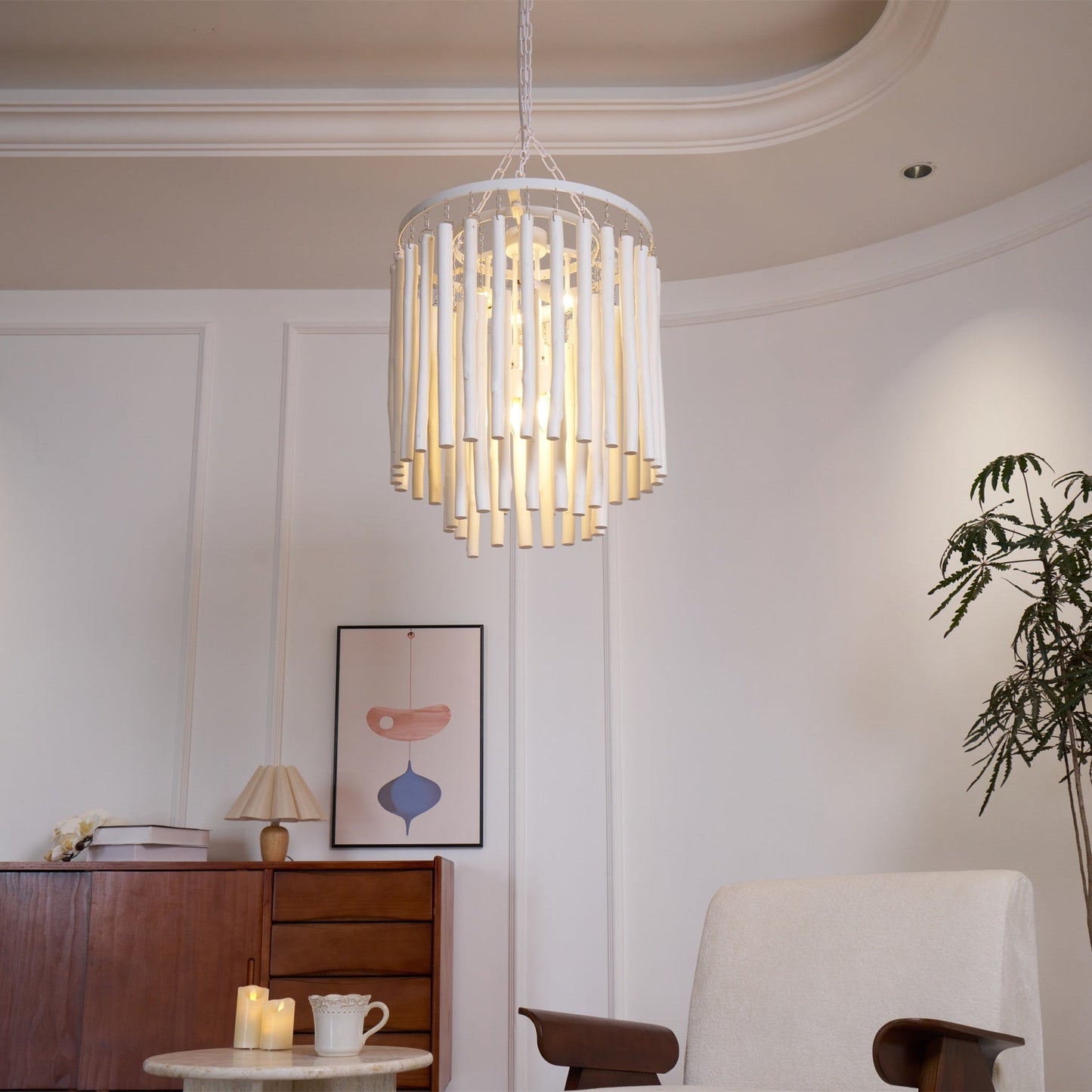 Swinton Crystal Chandelier - Elegant Lighting, Adjustable Height