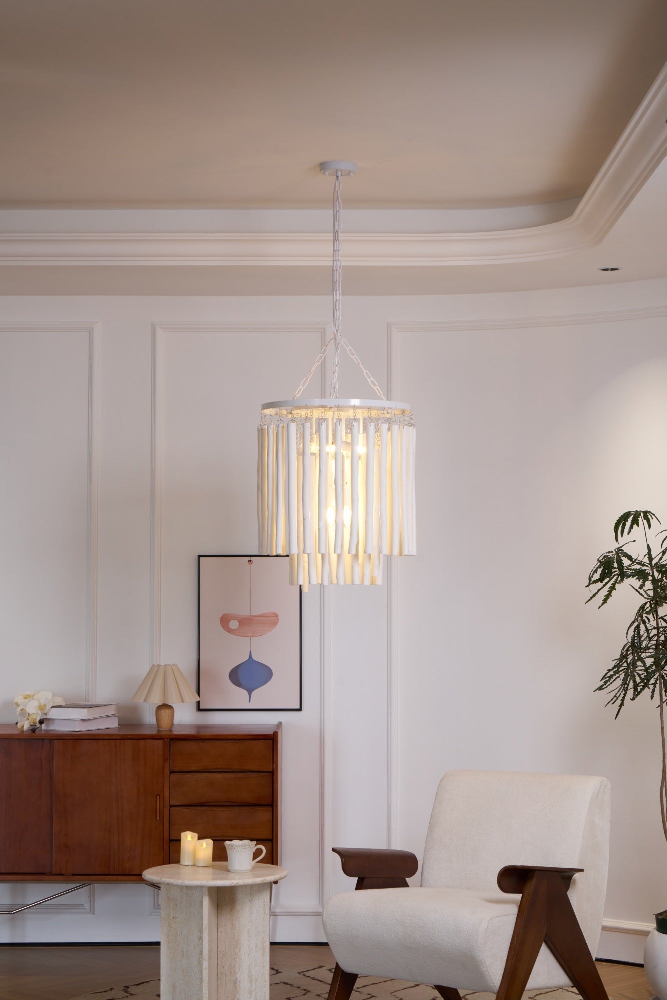 Swinton Crystal Chandelier - Elegant Lighting, Adjustable Height