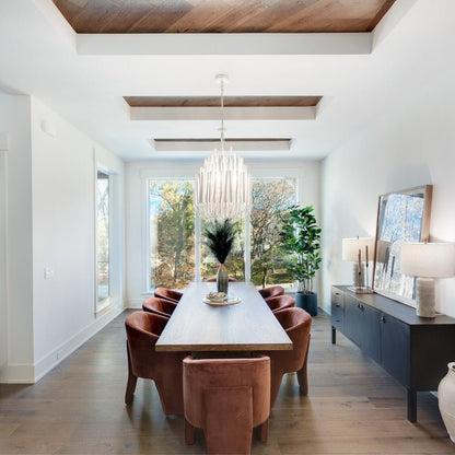 Swinton Crystal Chandelier - Elegant Lighting, Adjustable Height