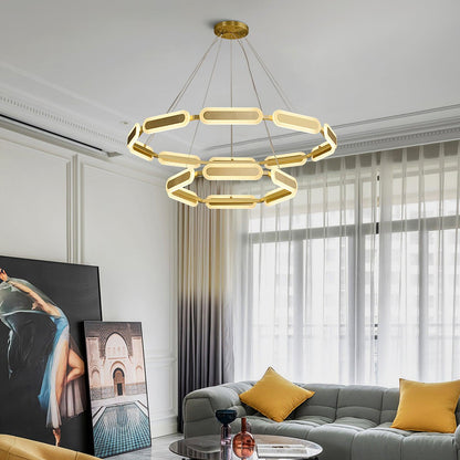 Elegant Swirl Chandelier - Contemporary Design with Adjustable Lightin