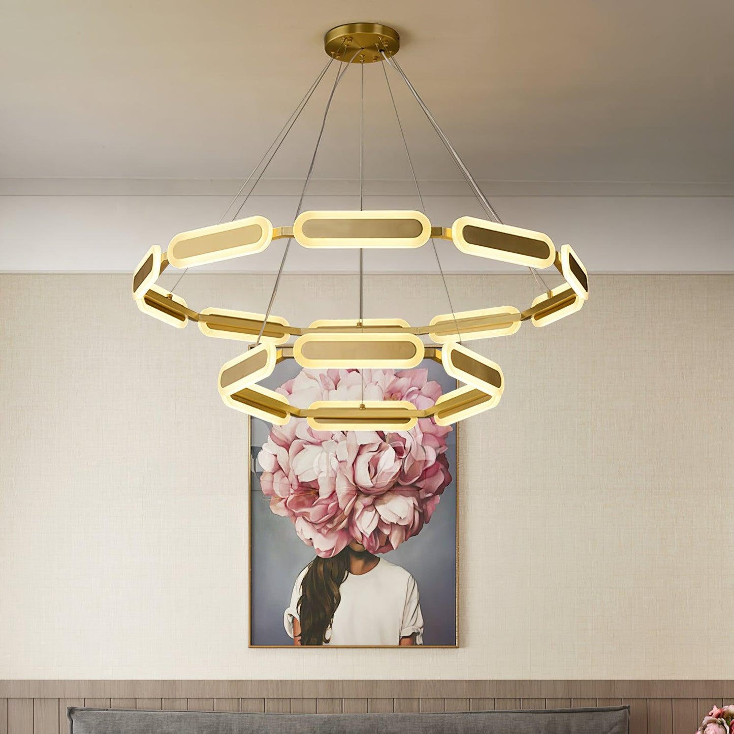 Elegant Swirl Chandelier - Contemporary Design with Adjustable Lightin
