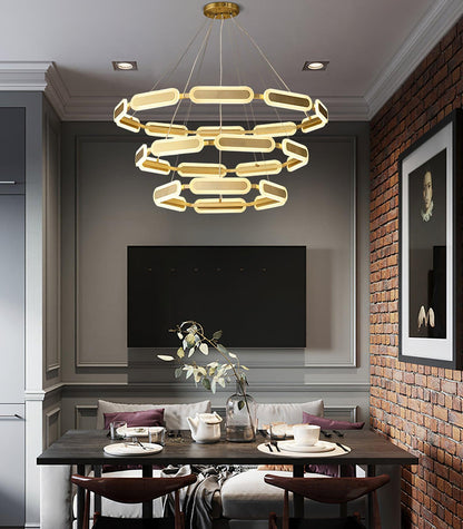 Elegant Swirl Chandelier - Contemporary Design with Adjustable Lightin