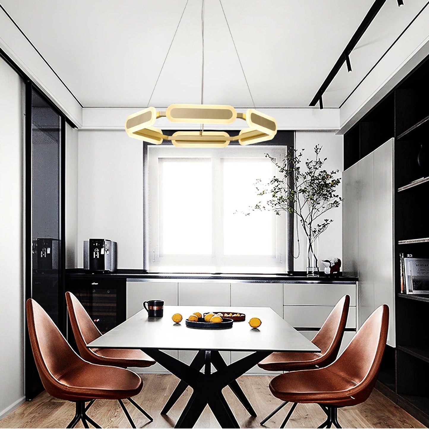 Elegant Swirl Chandelier - Contemporary Design with Adjustable Lightin