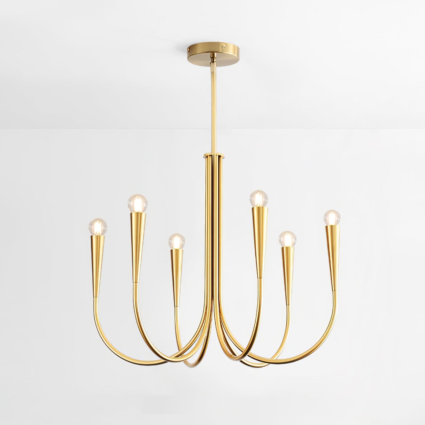 Swoop Arm Chandelier - Elegant Design with Adjustable Arms & LED Compa