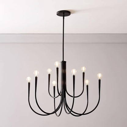 Swoop Arm Chandelier - Elegant Design with Adjustable Arms & LED Compa