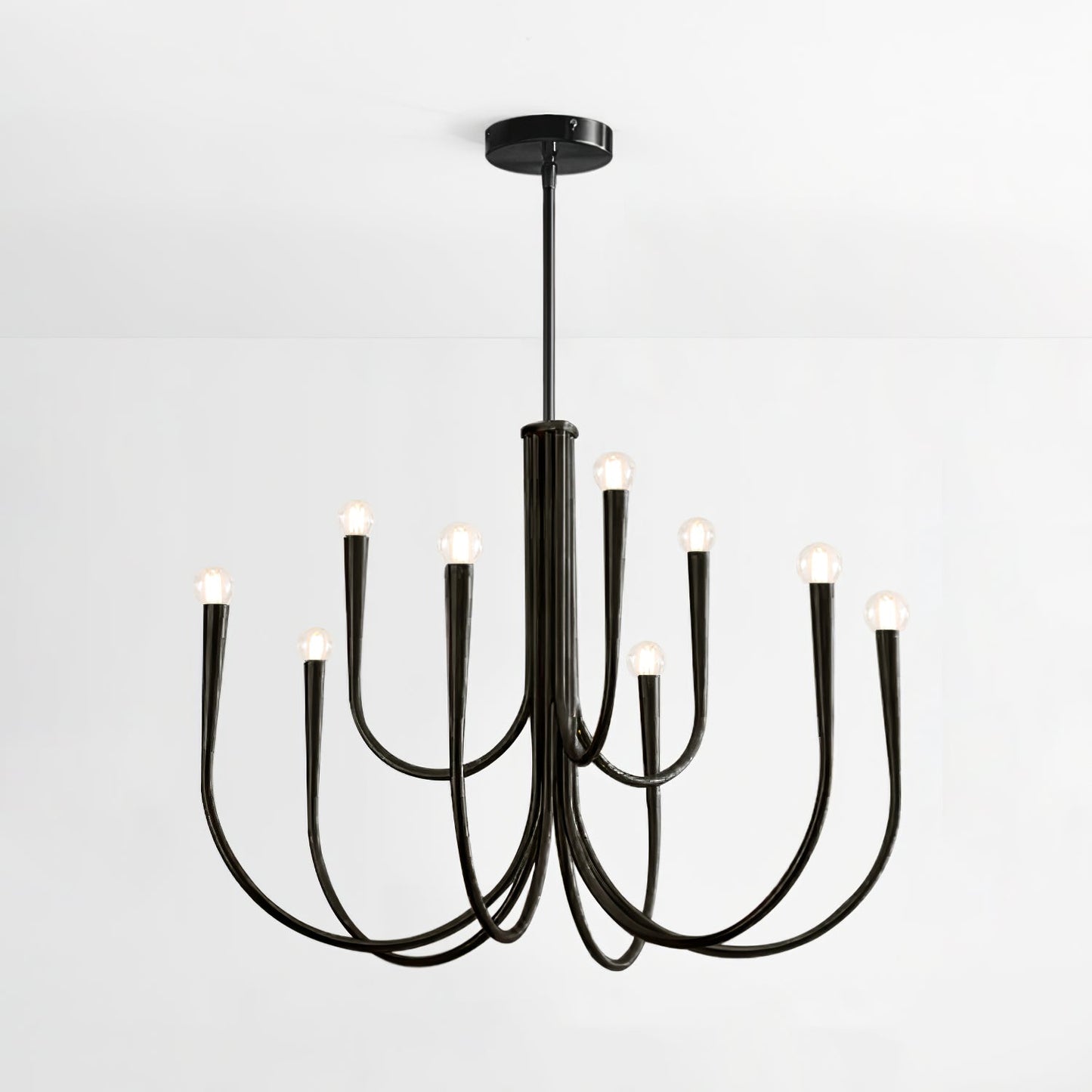 Swoop Arm Chandelier - Elegant Design with Adjustable Arms & LED Compa