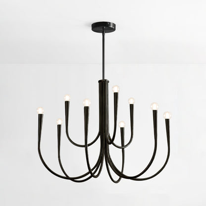 Swoop Arm Chandelier - Elegant Design with Adjustable Arms & LED Compa
