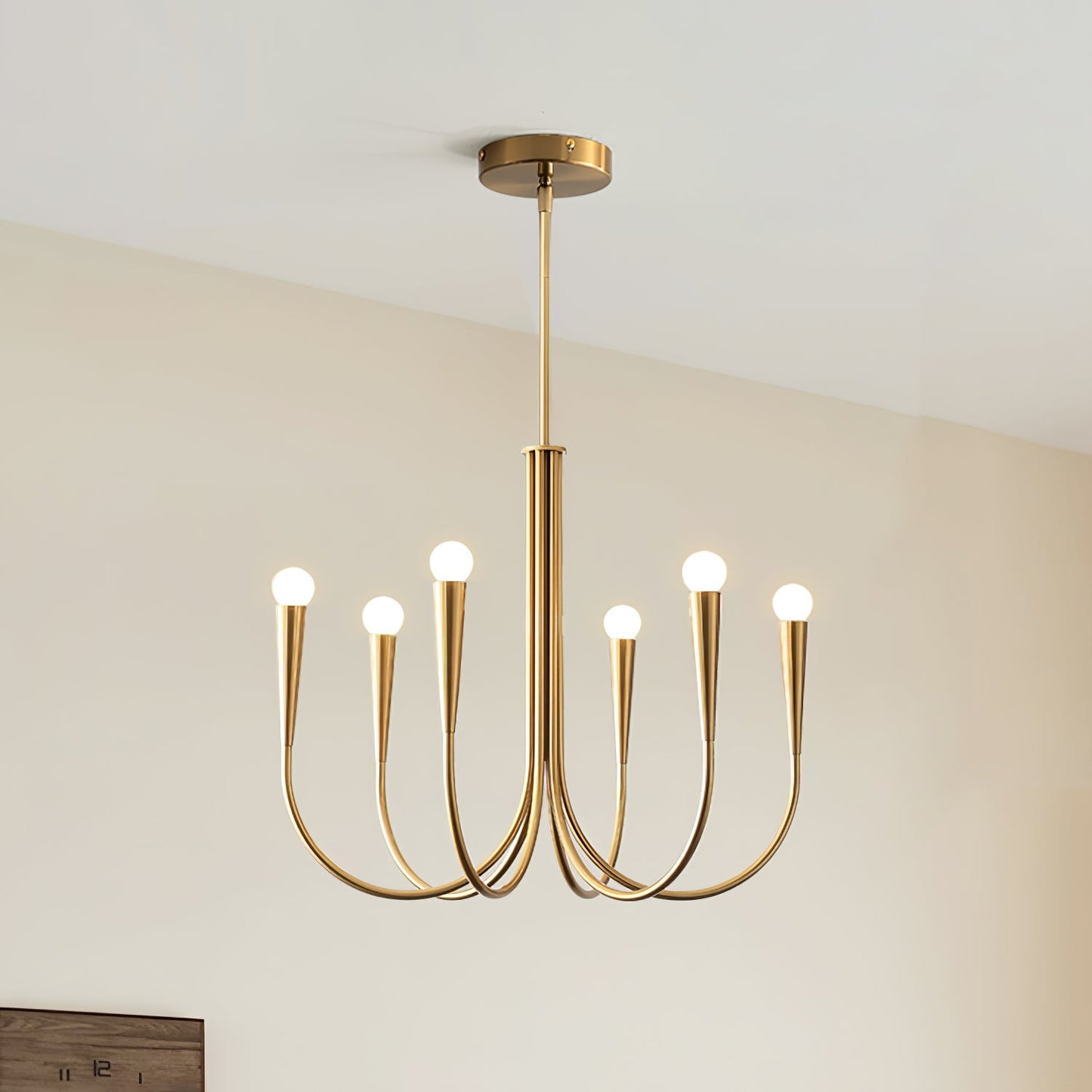 Swoop Arm Chandelier - Elegant Design with Adjustable Arms & LED Compa