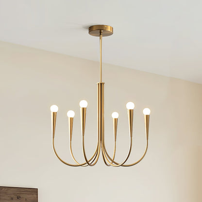 Swoop Arm Chandelier - Elegant Design with Adjustable Arms & LED Compa