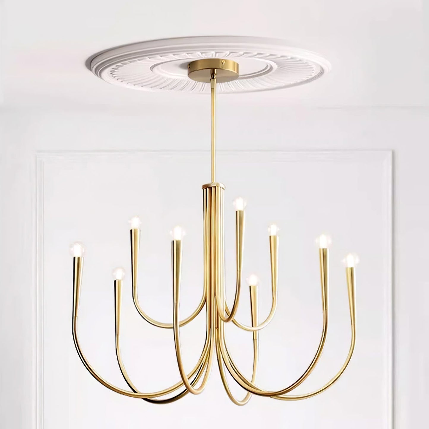 Swoop Arm Chandelier - Elegant Design with Adjustable Arms & LED Compa
