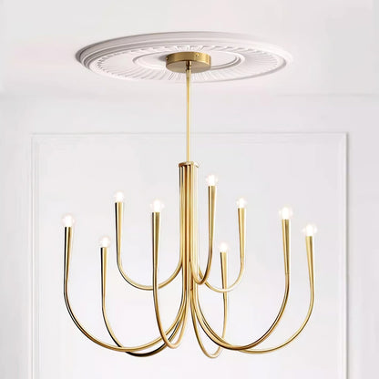Swoop Arm Chandelier - Elegant Design with Adjustable Arms & LED Compa