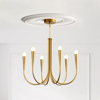 Swoop Arm Chandelier - Elegant Design with Adjustable Arms & LED Compa