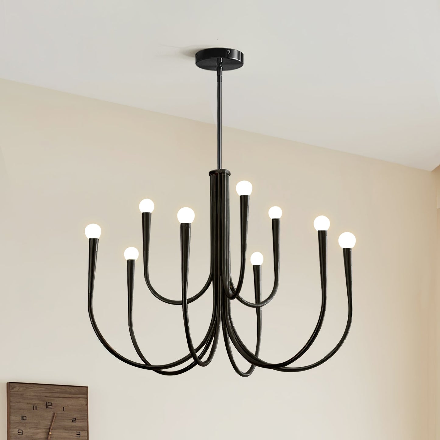 Swoop Arm Chandelier - Elegant Design with Adjustable Arms & LED Compa