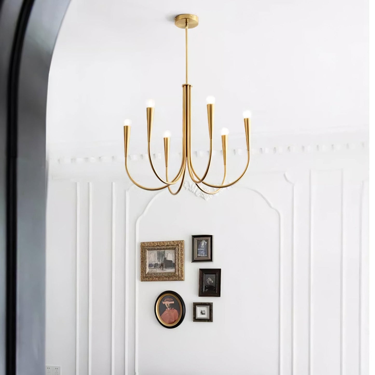 Swoop Arm Chandelier - Elegant Design with Adjustable Arms & LED Compa