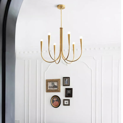 Swoop Arm Chandelier - Elegant Design with Adjustable Arms & LED Compa
