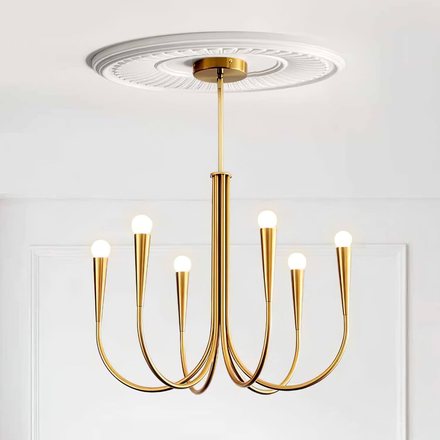 Swoop Arm Chandelier - Elegant Design with Adjustable Arms & LED Compa