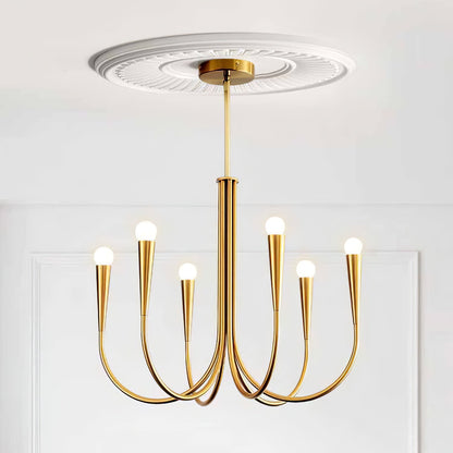 Swoop Arm Chandelier - Elegant Design with Adjustable Arms & LED Compa