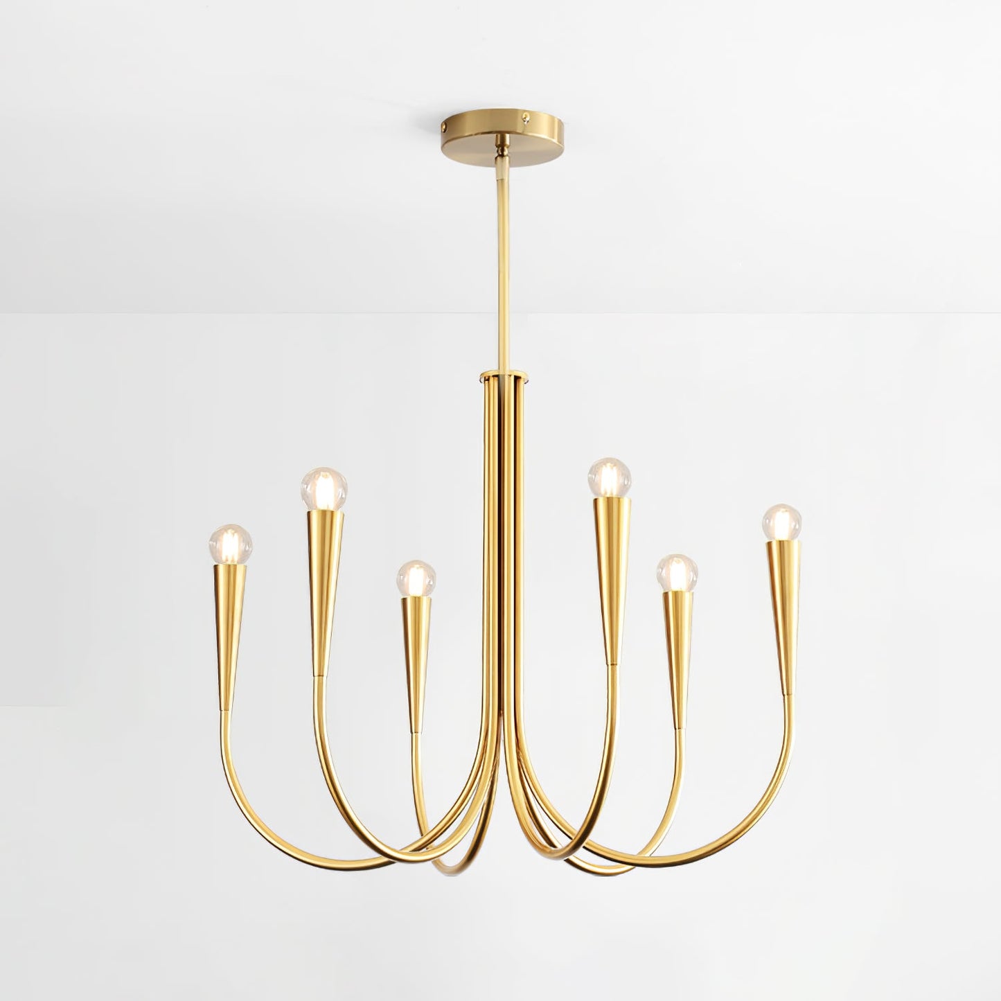 Swoop Arm Chandelier - Elegant Design with Adjustable Arms & LED Compa