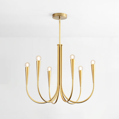 Swoop Arm Chandelier - Elegant Design with Adjustable Arms & LED Compa