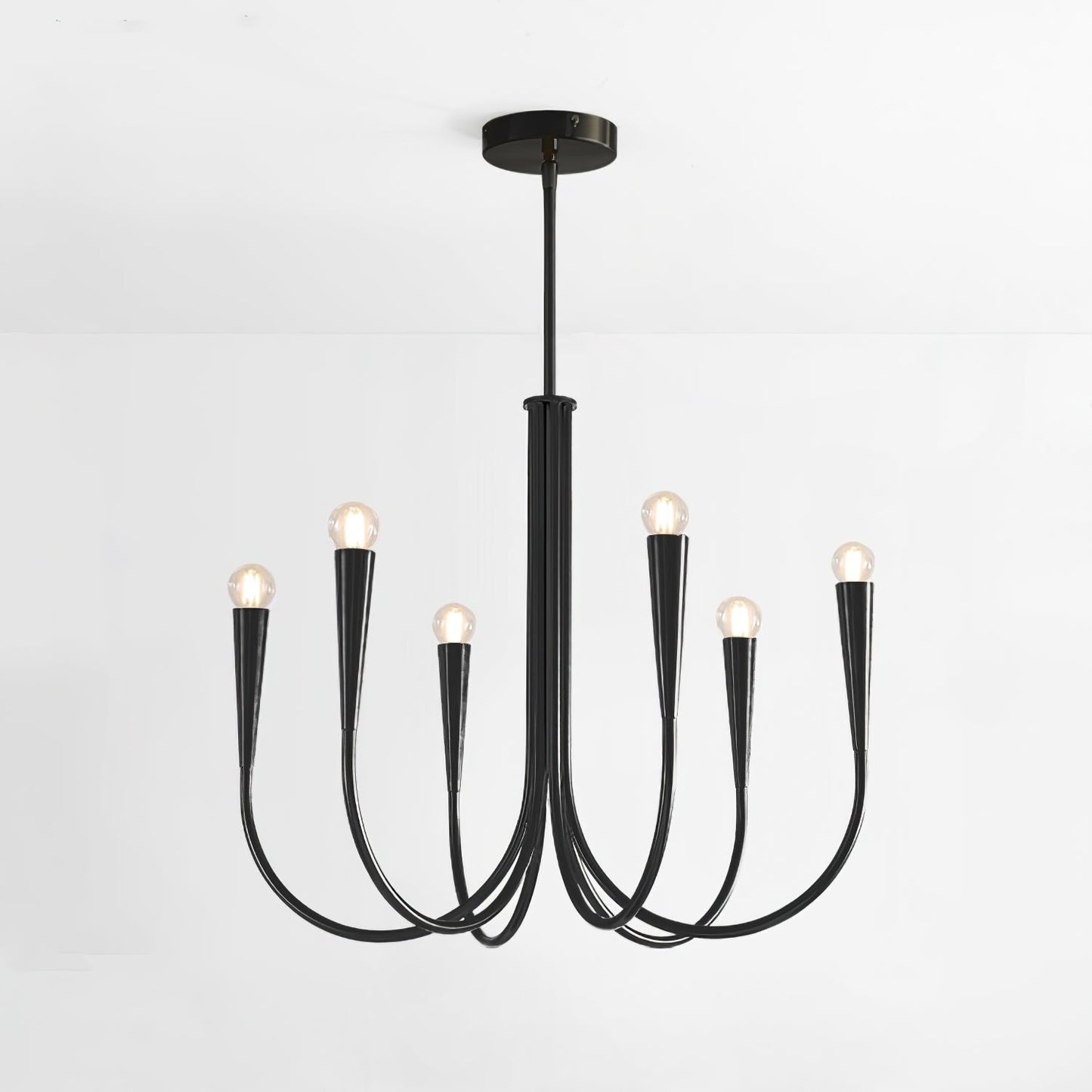 Swoop Arm Chandelier - Elegant Design with Adjustable Arms & LED Compa
