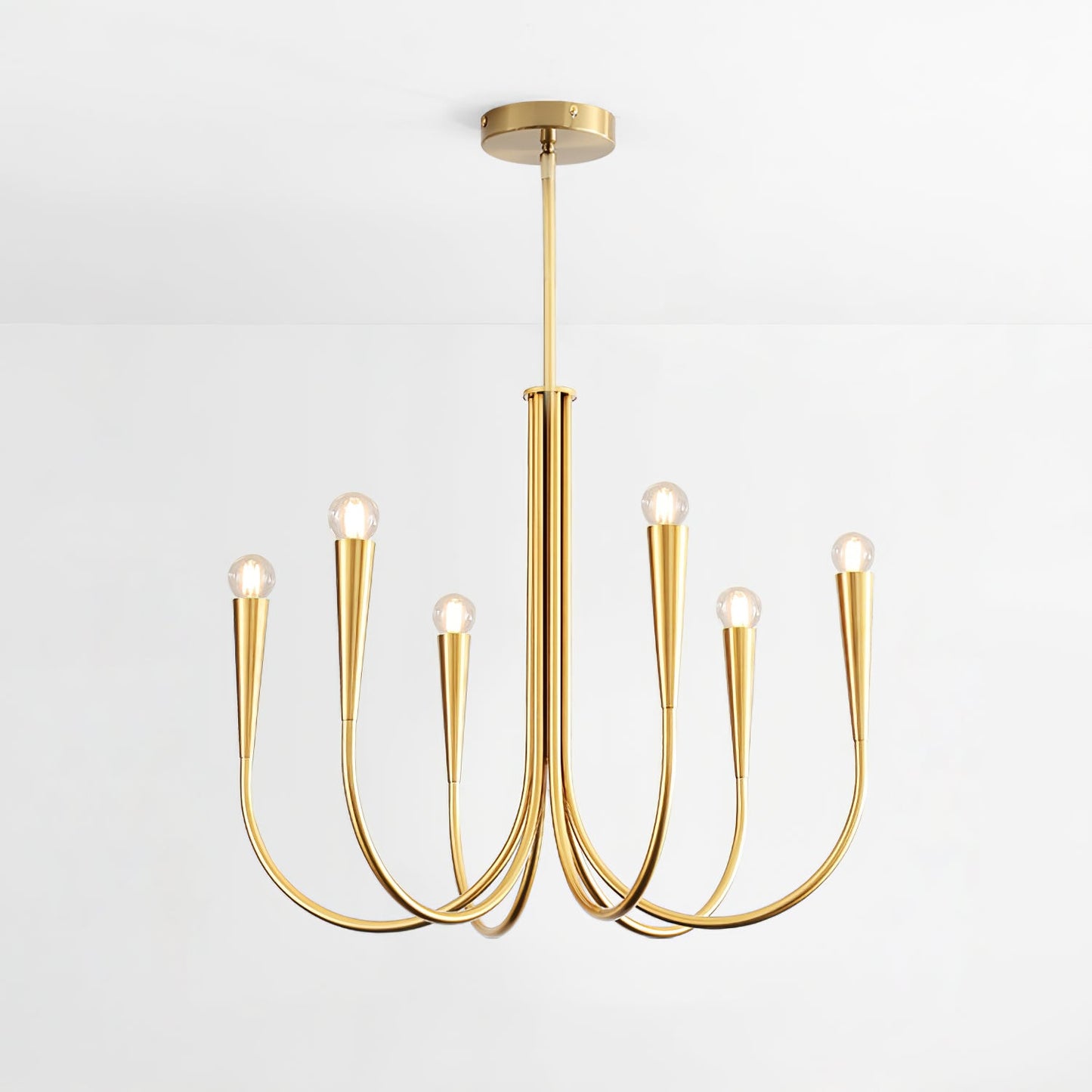 Swoop Arm Chandelier - Elegant Design with Adjustable Arms & LED Compa