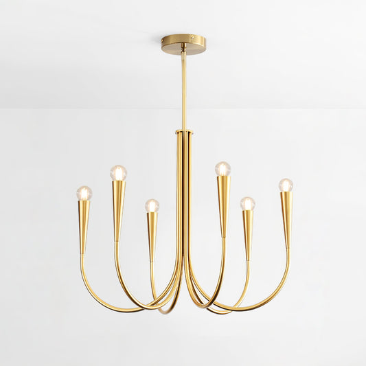 Swoop Arm Chandelier - Elegant Design with Adjustable Arms & LED Compa