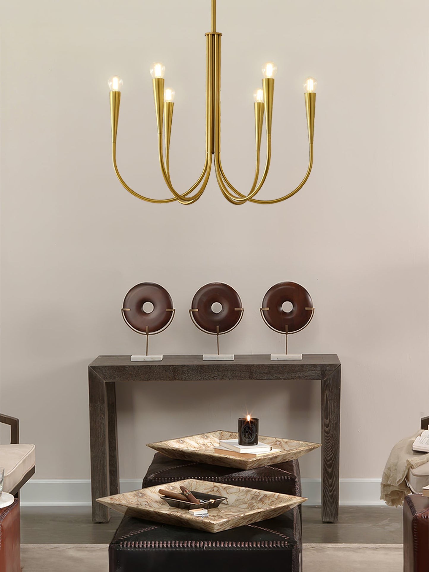Swoop Arm Chandelier - Elegant Design with Adjustable Arms & LED Compa