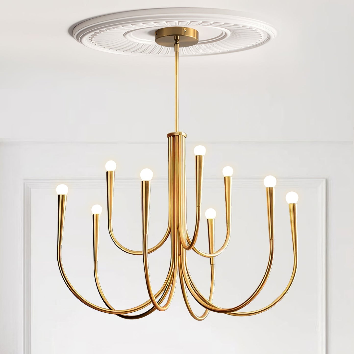 Swoop Arm Chandelier - Elegant Design with Adjustable Arms & LED Compa